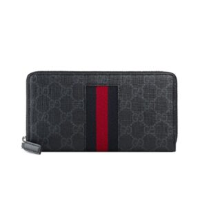Gucci Supreme Web Zip Around Wallet